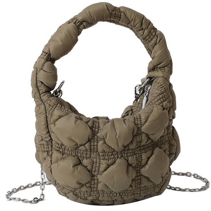 Női Puffer Tote Táska Könnyű Párnázott Puffer Táska Válltáska Puffer Hobo Táska 2023 Pliszírozott steppelt felhőtáska