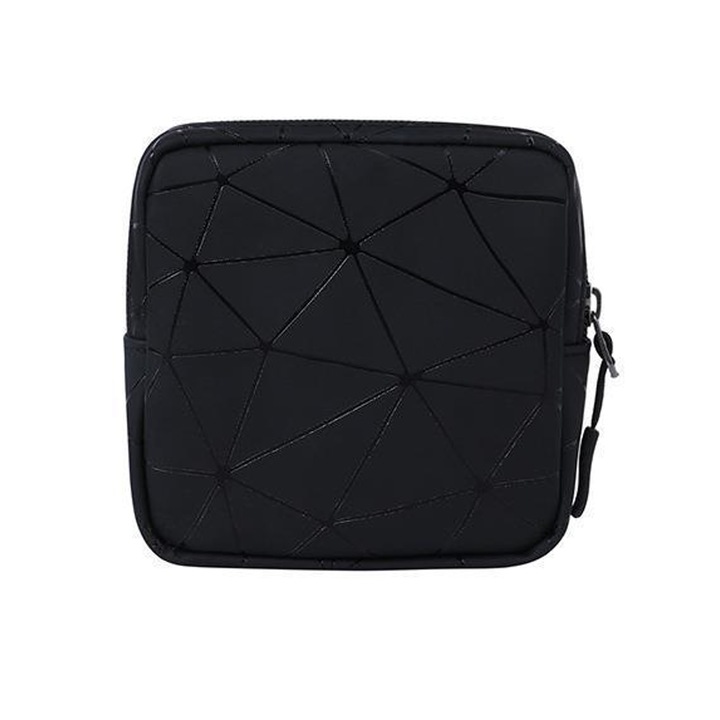 Козметична чанта, QttvbTna, Водоустойчивост, 13x13x4cm, Черна