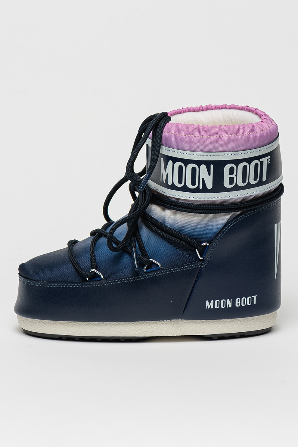 MOON BOOT　❤︎❤︎❤︎ Moon Boot, Cizme low-cut cu aspect ombre Icon, Alb, Roz, Bleumarin
