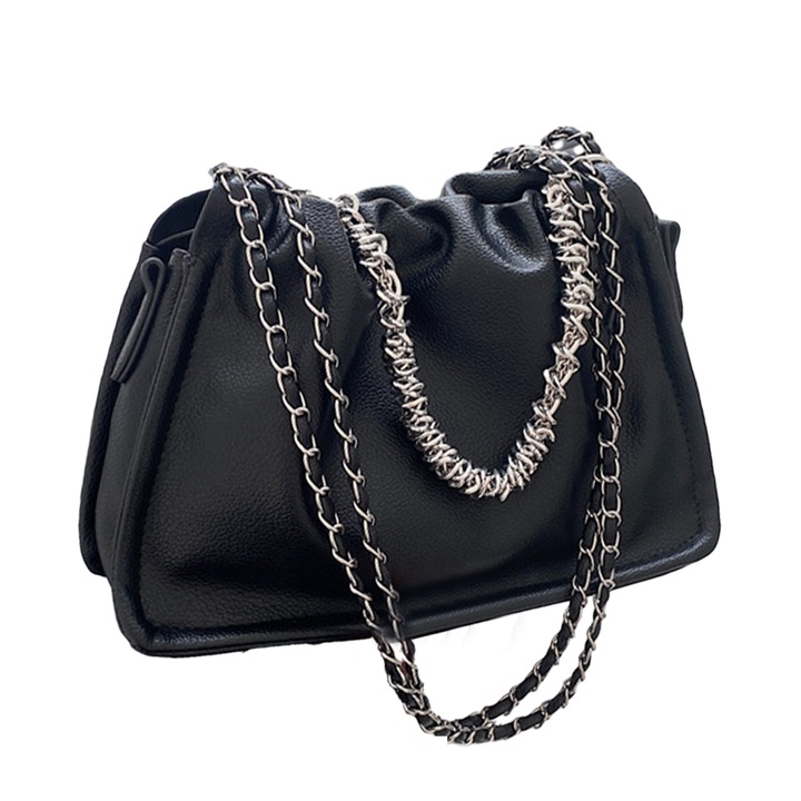 Női táska, Jormftte, műbőr, 25x21,5x7cm, fekete