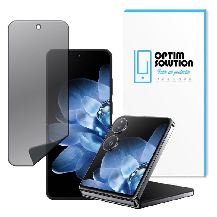 Regenerálható adatvédelmi hidrogél fólia SXiaomi Mix Fliphez, OPTIM MEGOLDÁS, Kémellenes, Nagy érzékenység, UHD tisztaság, ütéselnyelés, rugalmas hidrokristály, fokozott intimitás, elit osztályú védelem, oleofób funkció, fekete