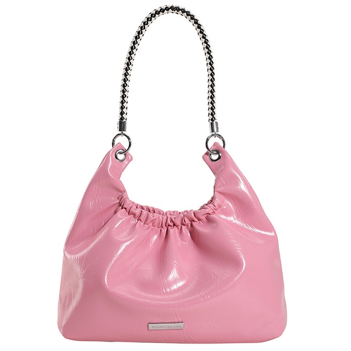 Jormftte női válltáska, rózsaszín/fekete/bézs, 33x30x10cm, 350g, 1 db-os készlet