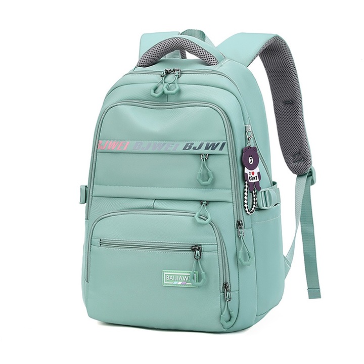 Rucsac scolar Cozevdnt, capacitate mare, compartiment laptop, verde, 48x32x16cm