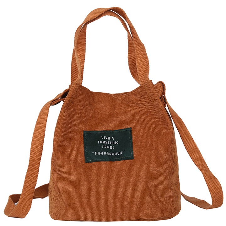 Jormftte női táska, kordbársony, fekete/barna/rózsaszín/sárga/sötétkék, 21x19x12cm, vállpánttal