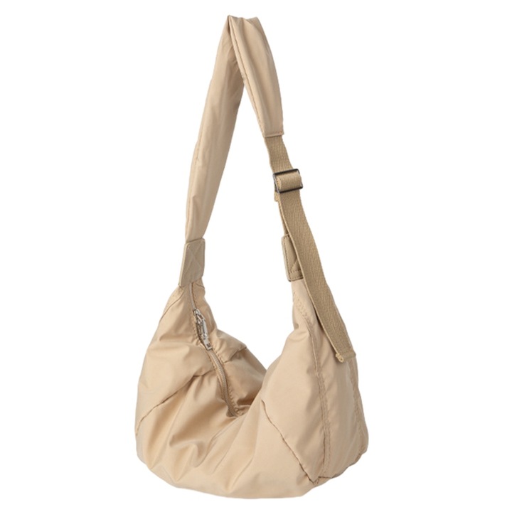 Nagy nylon félhold táska, alkalmi válltáska nőknek és férfiaknak, állítható pántos válltáska