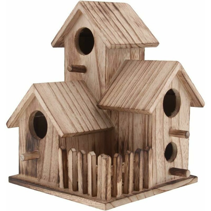 Casuta pentru pasari, BGHYHYHI, Design rustic, Lemn, Natur