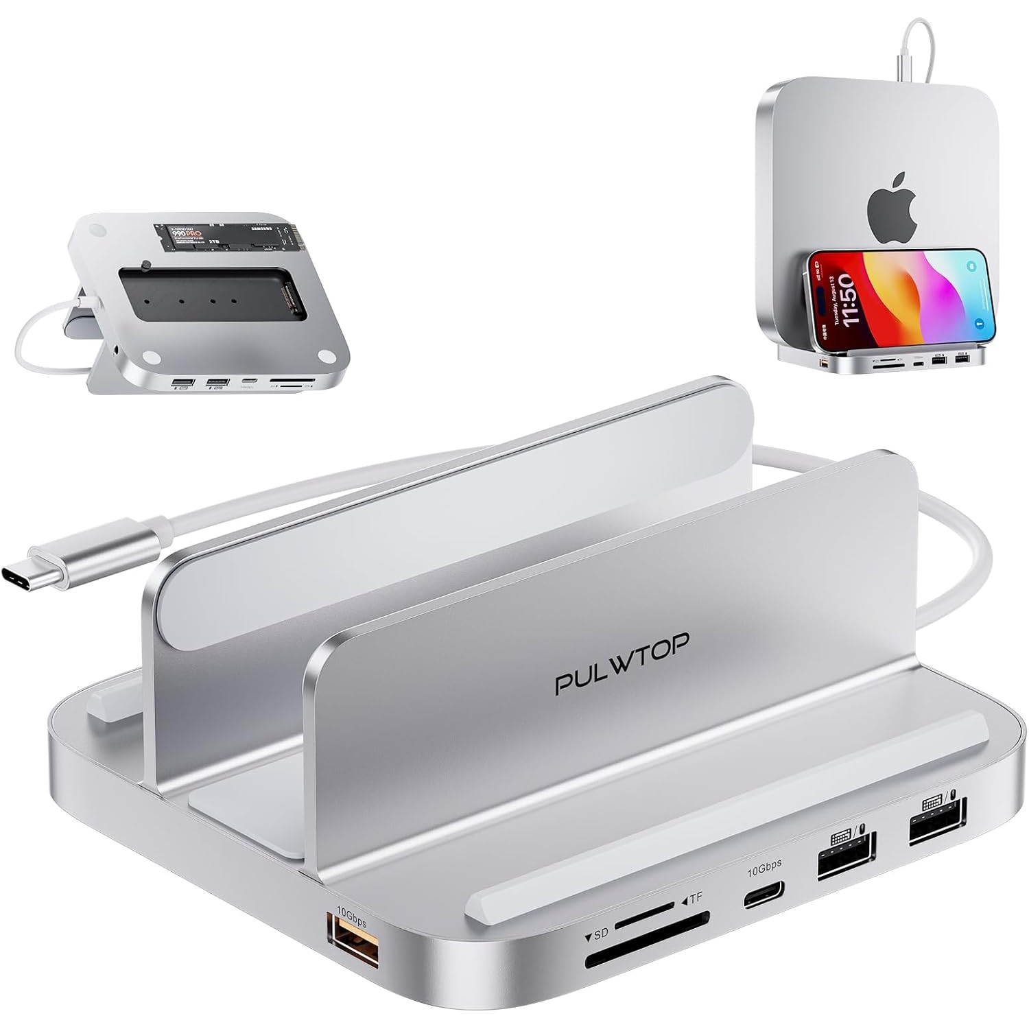 M1 Mac mini 8G 256G + SSD 1T ステーション Suport Hub pentru Mac Mini M2/M1, Docking Station vertical 8