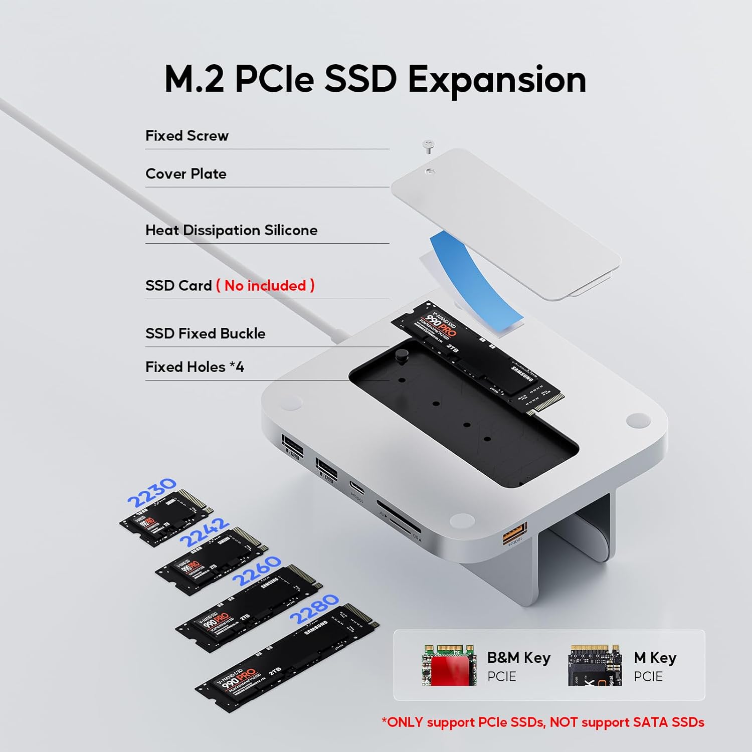 Mac Mini M4 Dock ORICO MiniDock And Stand Compatibility With Mac Mini M4,  10-in-1 Aluminum Hub With M.2 SSD Enclosure, 10Gbps USB-C & USB-A, 4K HDMI,  Gigabit Ethernet Bitcoin Miner