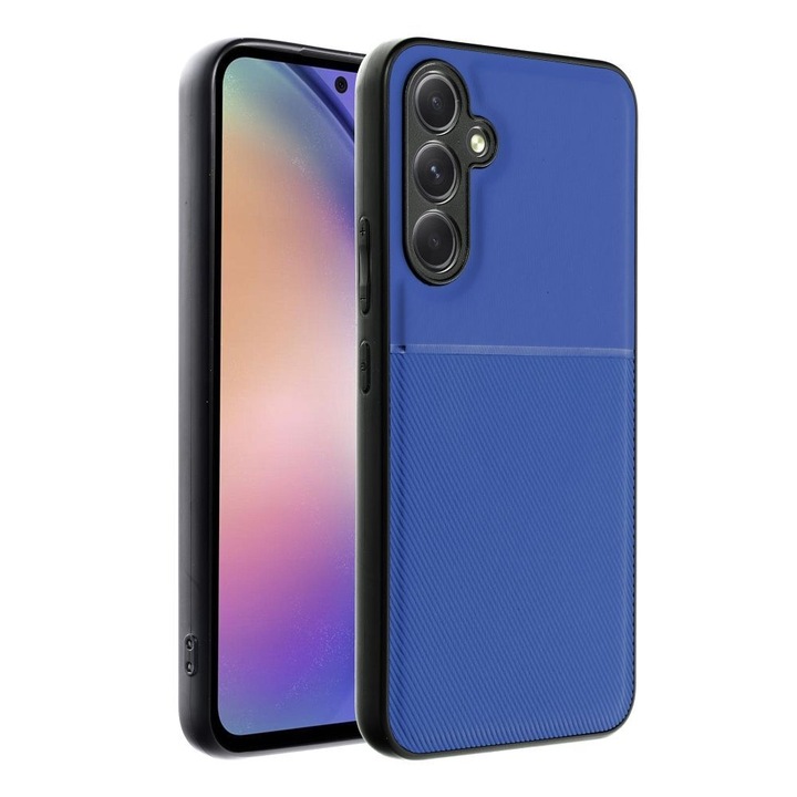 Telefontok Samsung Galaxy A16 5G kompatibilis - Elegance kék műanyag hátlap tok szilikon kerettel