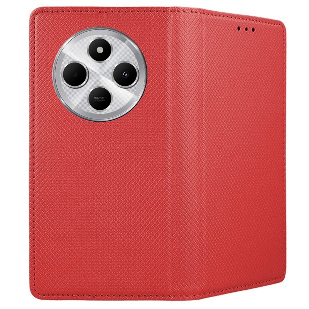 Husa telefon compatibila cu Xiaomi Redmi 14C - husa cadru din silicon transparent magnetic rosu