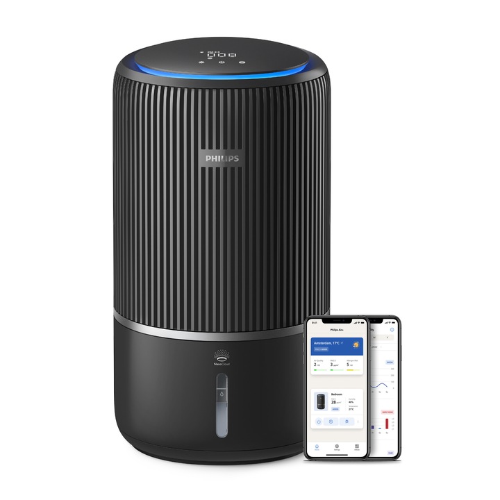 Пречиствател и овлажнител на въздух 2в1 Philips серия 3400 AC3421/13, До 78 м2, CADR: 300 м3/ч, HR: 650 мл/ч, HEPA и филтри с активен въглен, Технология NanoCloud, Въздушен филтър: FY3400/30, Филтър за овлажняване: FY3401/ 00