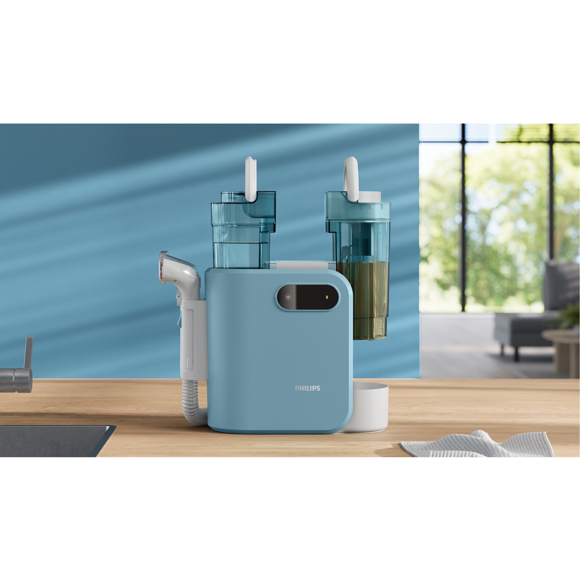 Aparat de curatat pete Philips XW3193/11 Stain Remover seria 3000, pentru eliminarea petelor si murdariei lichide de pe suprafete moi (ex: covoare, tapiterie, saltele etc.), afisaj de control inteligent, Auto Clean
