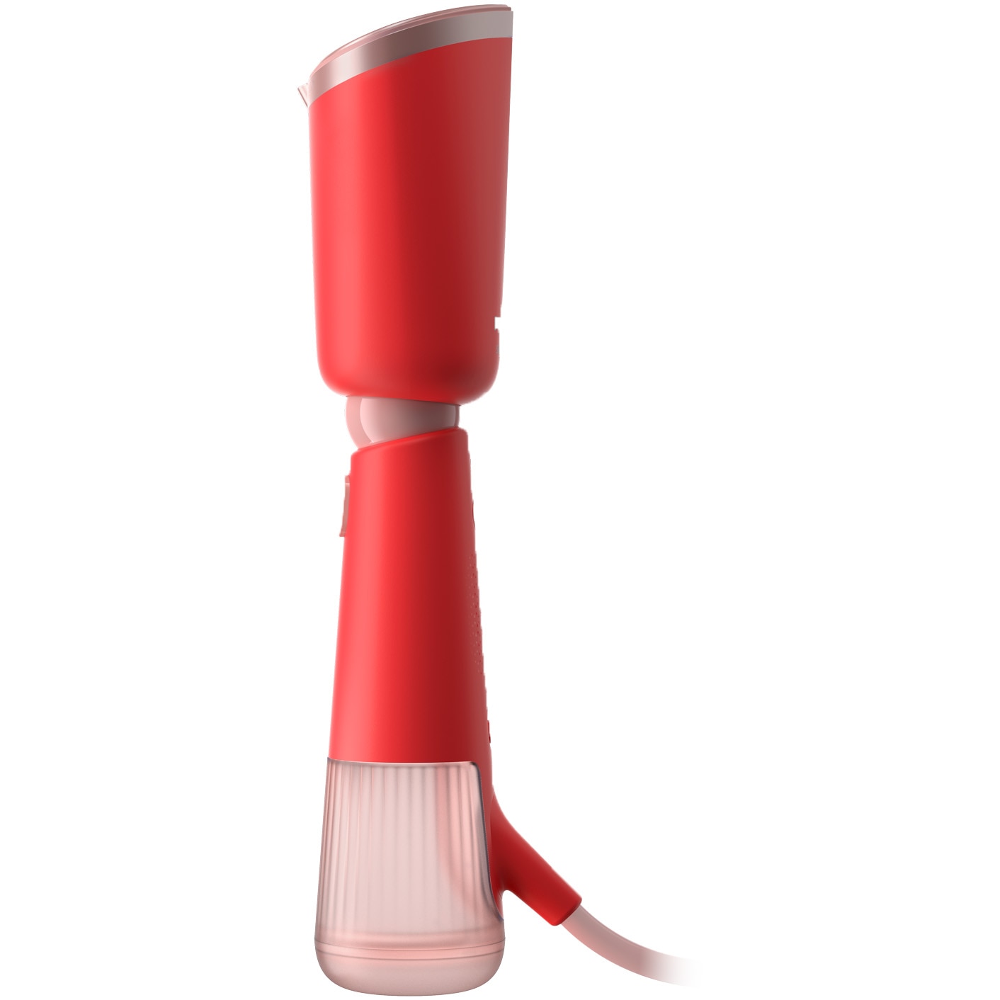 Aparat de calcat vertical portabil Philips STH5020/40 Seria 5000, 1300W, debit de abur 24 g/min, rezervor de apa 120 ml, talpa metalica, cap reglabil pentru calcare verticala si orizontala, saculet dezozitare/ manusa (2in1), culoare: corai