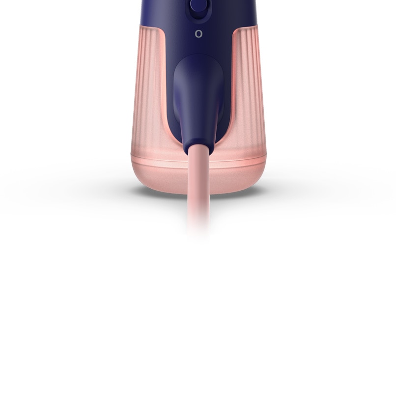 Aparat de calcat vertical portabil Philips STH5030/20 Seria 5000, 1300W, debit de abur 24 g/min, rezervor de apa 120 ml + rezervor suplimentar 200 ml, cap reglabil pentru calcare verticala/orizontala, saculet depozitare/ manusa, StyleMat, albastru