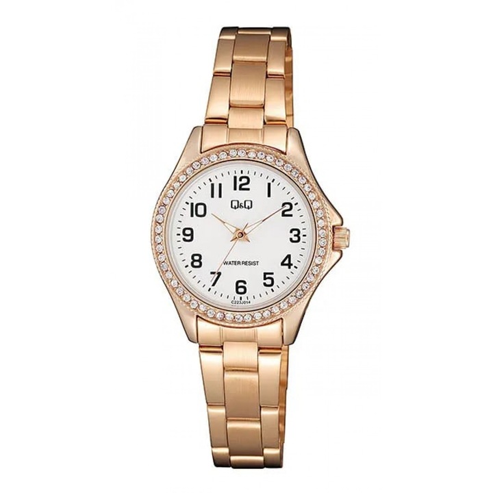 Дамски часовник, Q&Q, Classic C223J014Ywqdxzg, Бял, Rose Gold
