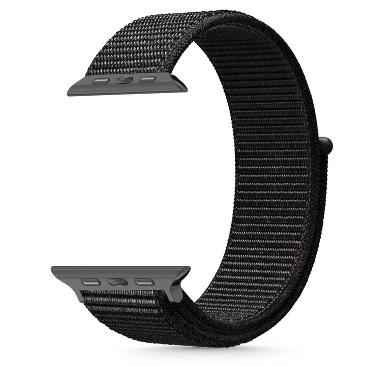 TECH-PROTECT NYLON Apple Watch szíj (8/9/10/11/SE/ULTRA készülékhez – 44/45/46/49 MM) fekete