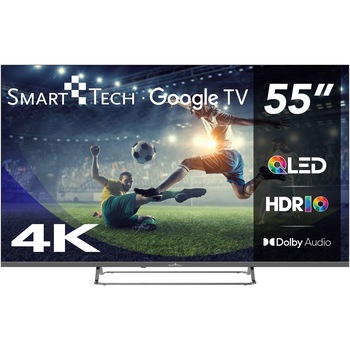 Televizor SmartTech QLED 55QG02V, 139 cm, Google TV, 4K Ultra HD, Clasa E (Model 2024)