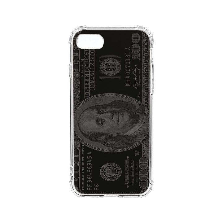 BestCase Anti Shock 1.5MM telefontok, kompatibilis modell Apple iPhone SE 3 / iPhone SE 2 / iPhone 8 / iPhone 7, MR. Franklin 100 dollar, Air-Cushion technology, AS 1454