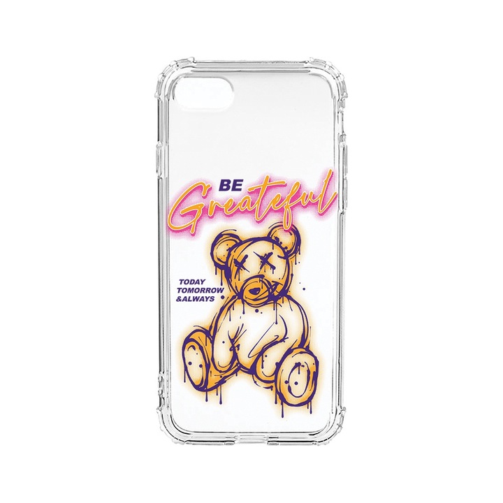 BestCase Anti Shock 1.5MM telefontok, kompatibilis modell Apple iPhone SE 3 / iPhone SE 2 / iPhone 8 / iPhone 7, Teddy Bear - Be Grateful, Air-Cushion technology, AS 1570