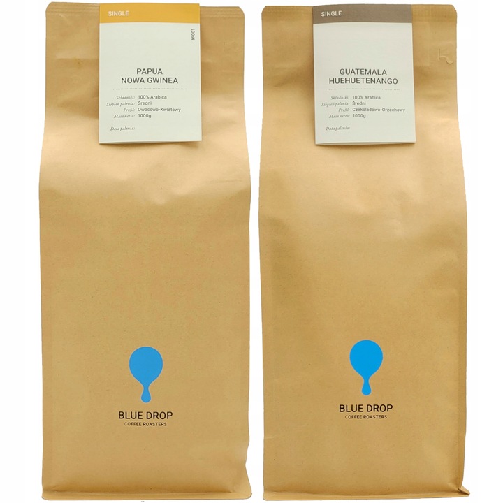 Cafea Boabe 100% Arabica Papua + Gwatemala 2x1kg Blue Drop