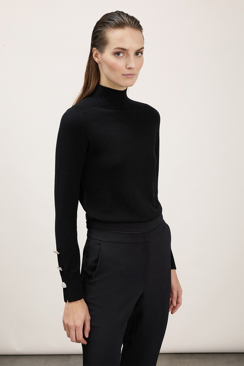 Motivi, Pulover tricotat fin din amestec de lana, Negru