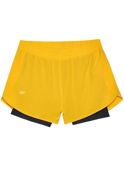 Pantaloni dama 4F, scurti, galben, sintetic