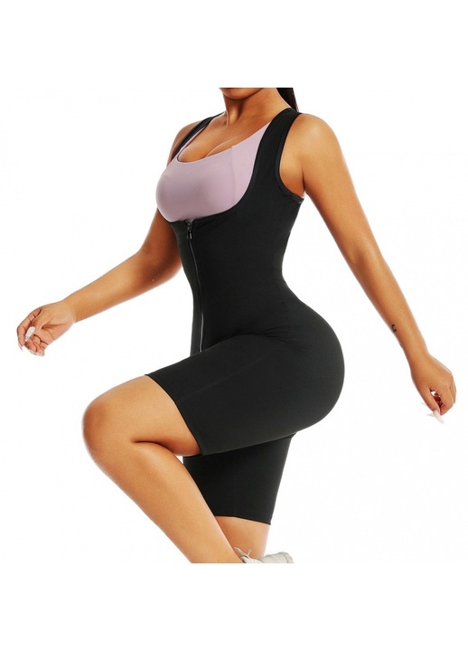 Alakformáló fűző ASDIIT rövidnadrággal, poliamid, haskontroll, szülés utáni, fekete, Fekete