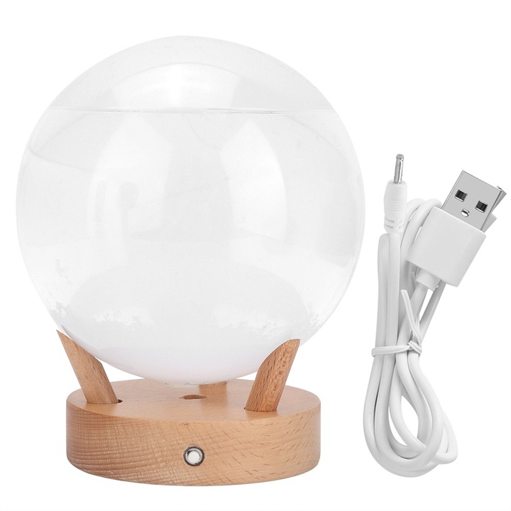 Jormftte dekoratív időjárás-előrejelző üveg, átlátszó kristályok, hőmérséklet-változás érzékelő funkció, 10x15 cm