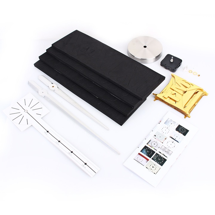 Jormftte dekoratív óra, 3D, római matricák, arany, nagy