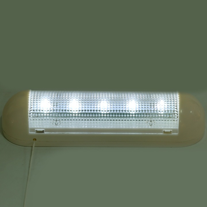 Комплект от 2 LED аварийни лампи със соларен панел, 10 LED, бели, 22x6.5cm