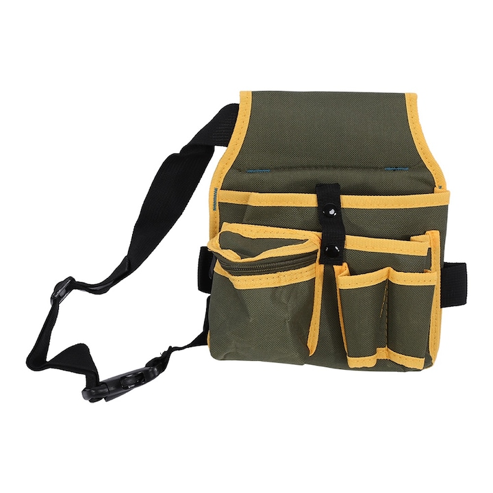 Jormftte szerszámos rendszerező, több zsebes táska, 600D vászon anyagból, állítható pánttal, fekete színű