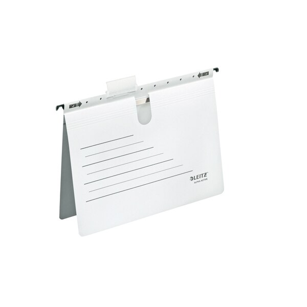 Set dosare suspendabile Leitz Alpha Active cu sina, 5 bucati, alb
