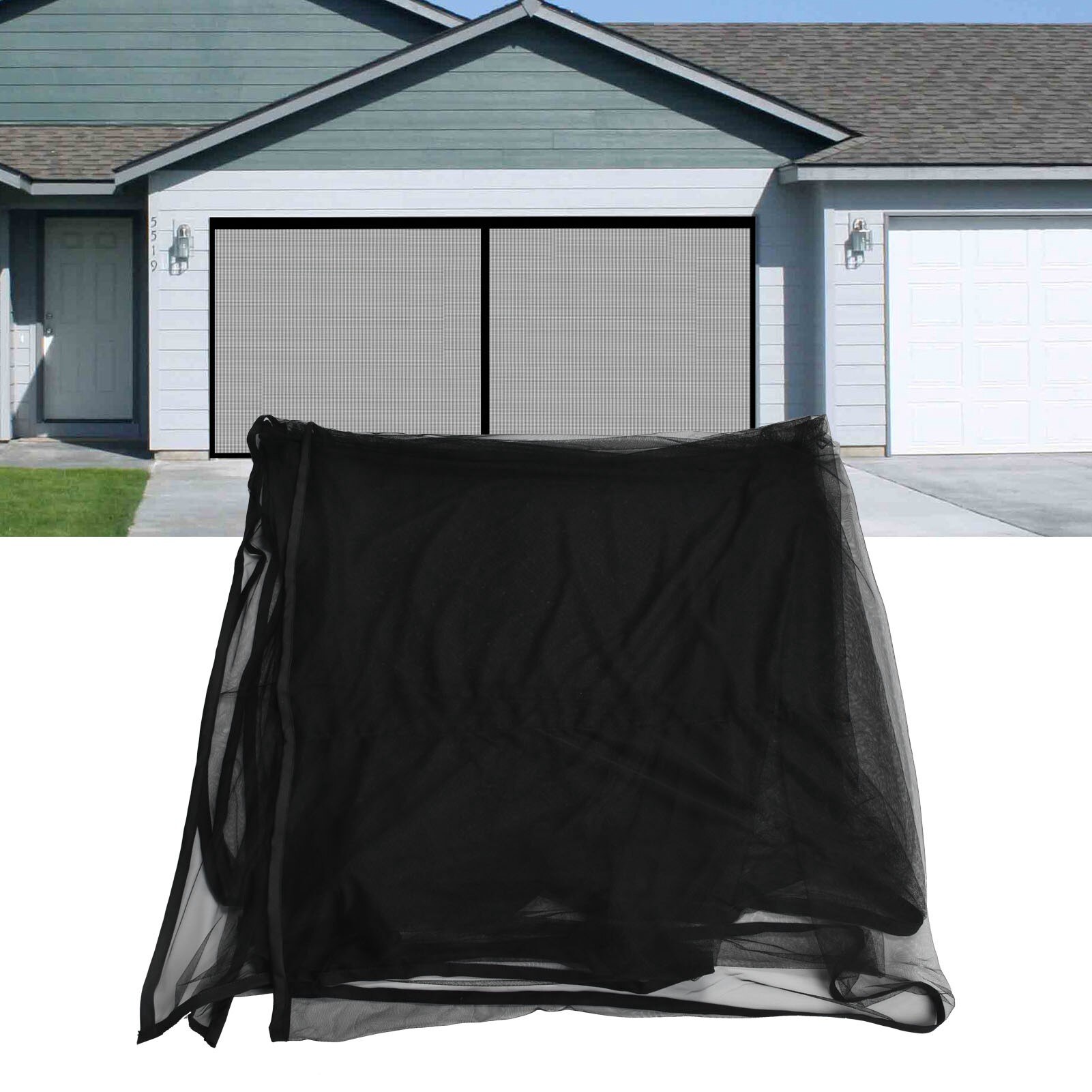 Ecran pentru usa garajului, Mmgoqqt, 2x4m, anti-mosquito, din material textil
