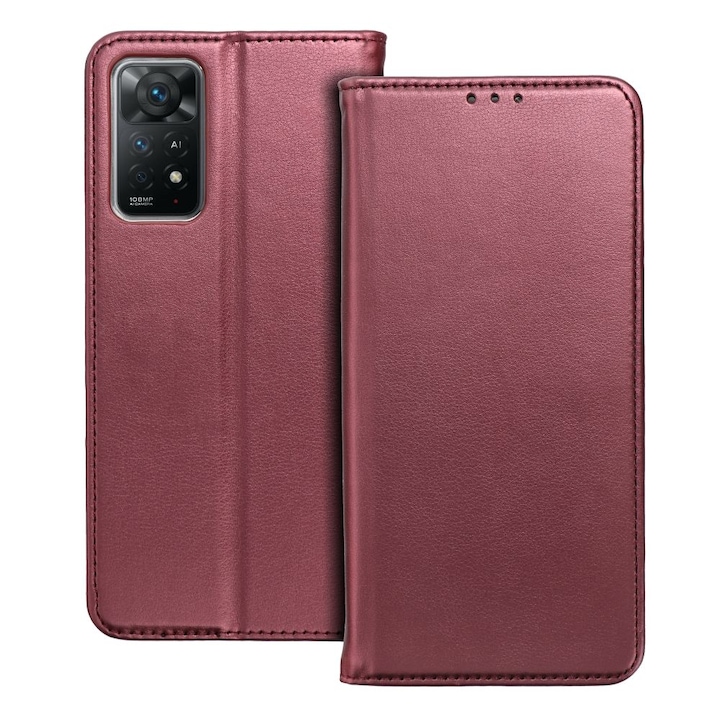 Husa Daden® Tip Carte Pentru Xiaomi Redmi 13C, Suport card, Functie de Stand si Inchidere Magnetica, Protectie Sporita, Bordeaux