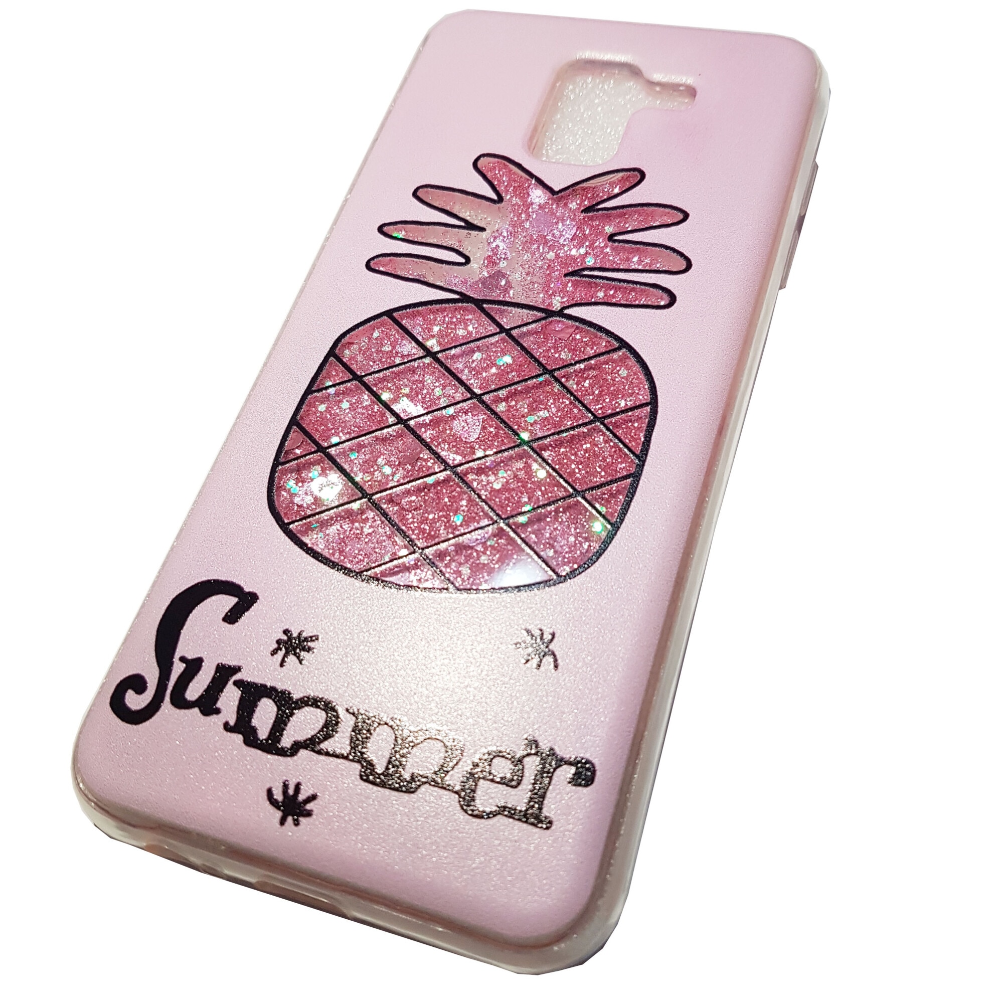 Glitter Pineapple case за Iphone XS MAX Pink Liquid case