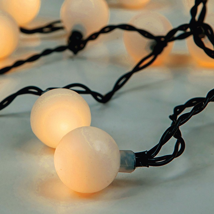 LED коледна лампа, 40 крушки, топло бяло, разтегателна, 7 м