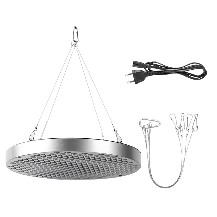 Lampa de crestere pentru plante Jormftte, LED, 50W, spectru complet, argintie, pentru interior