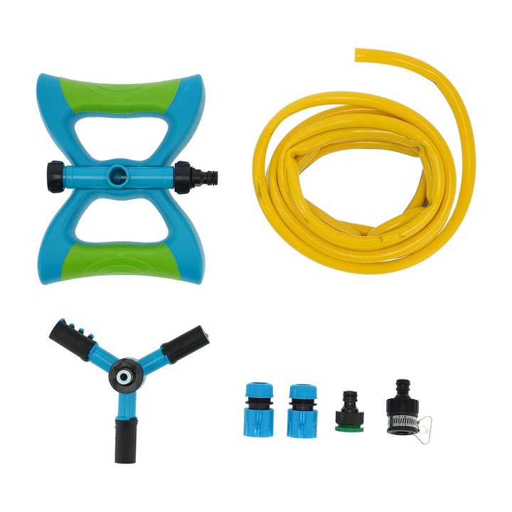 Jormftte automata szórófej, 360°-os forgatás, 6-8 m szóróátmérő, 3 irányú propeller kialakítás, kerti készlet