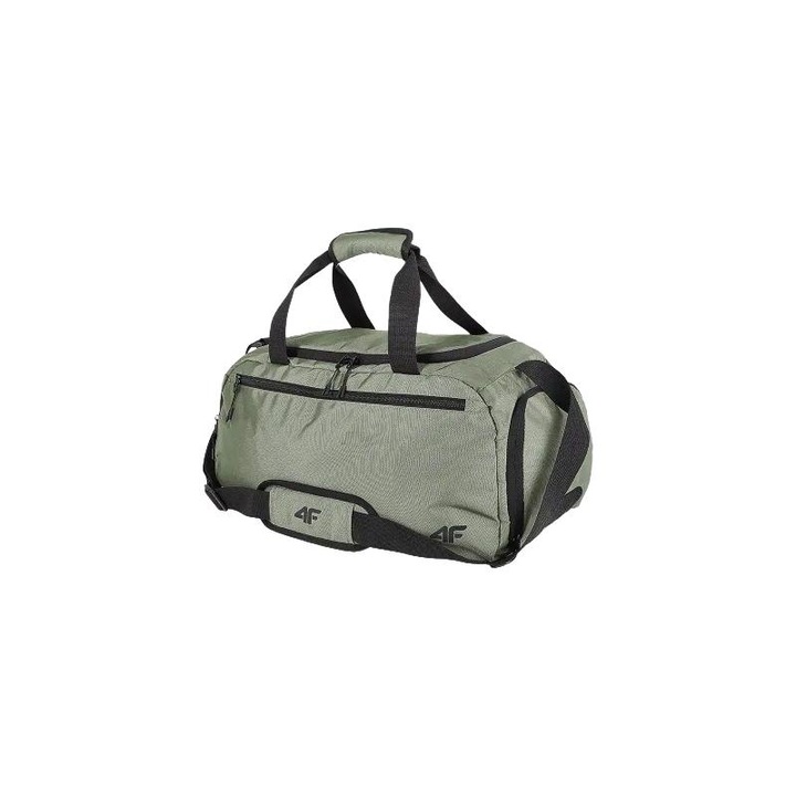 Geanta sport, 4F, Poliester, 25L, 47x25x24cm, Verde masliniu/Negru