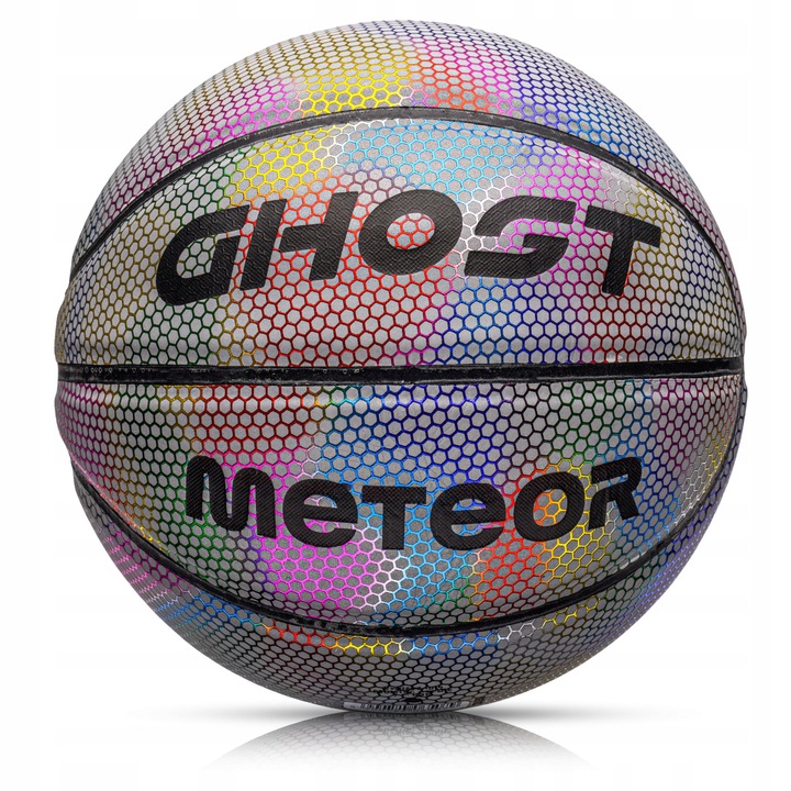 Баскетболна топка Meteor Ghost #7, многоцветна, 75-78 см, за закрито и открито