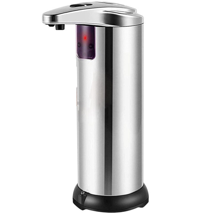 Dozator de sapun lichid SDEPOT®, metalic cu senzor, capacitate 280 ml, gri