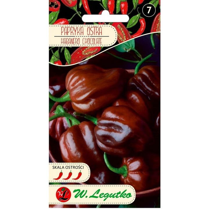 Seminte Paprika Habanero Chocolate, Legutko, foarte picante, 0,15g, 36 seminte