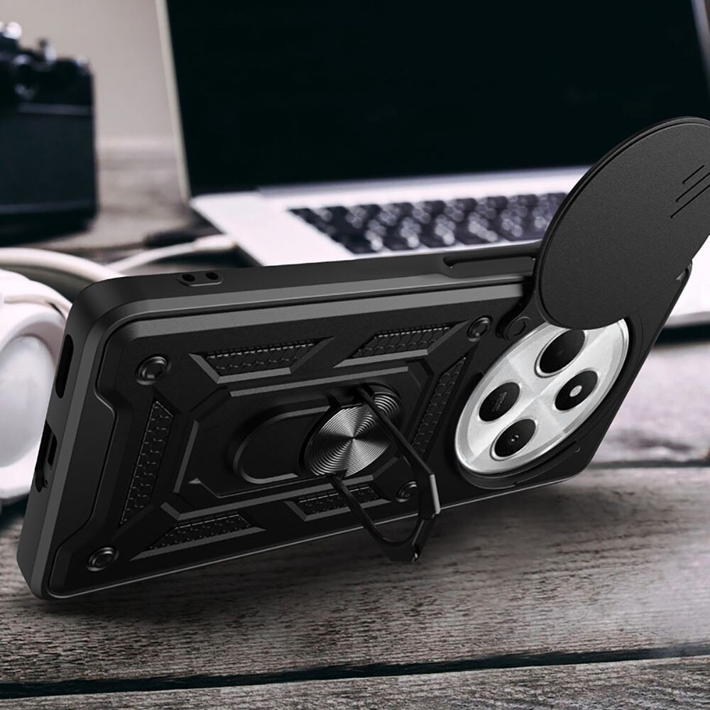 Husa Tech-Protect CamShield Pro pentru Xiaomi Redmi 14C, protectie camera cu slider, neagra