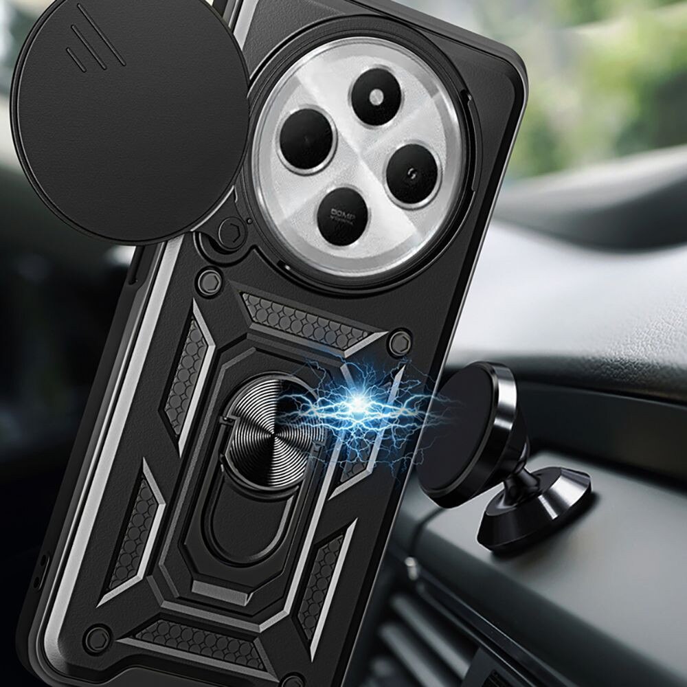 Husa Tech-Protect CamShield Pro pentru Xiaomi Redmi 14C, protectie camera cu slider, neagra