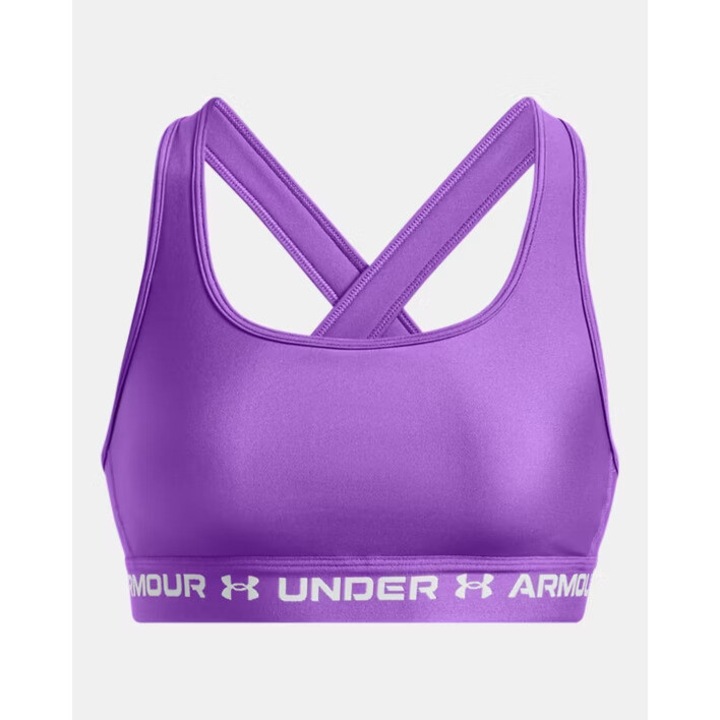 Спортен сутиен Under Armour, модел Crossback Mid, виолетов, еластична материя, модерна кройка, S INTL