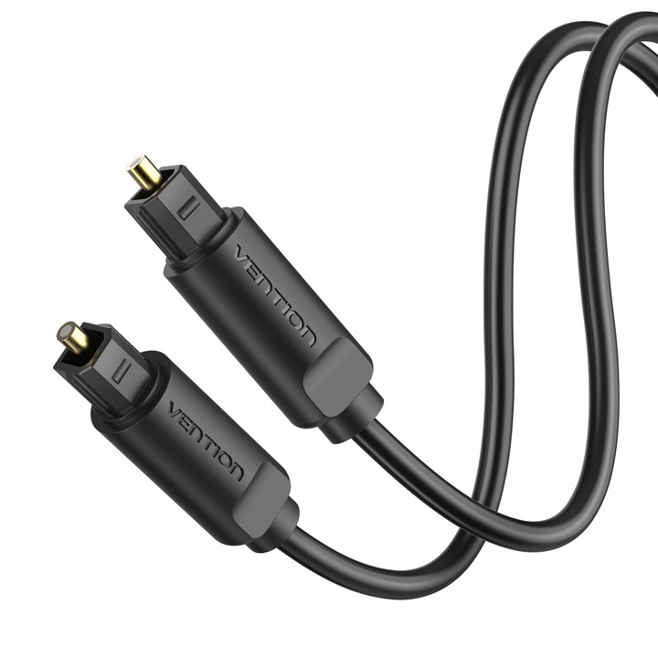 Оптичен аудио кабел мъжки-мъжки, VENTION, S/PDIF, PVC, черен, 1м