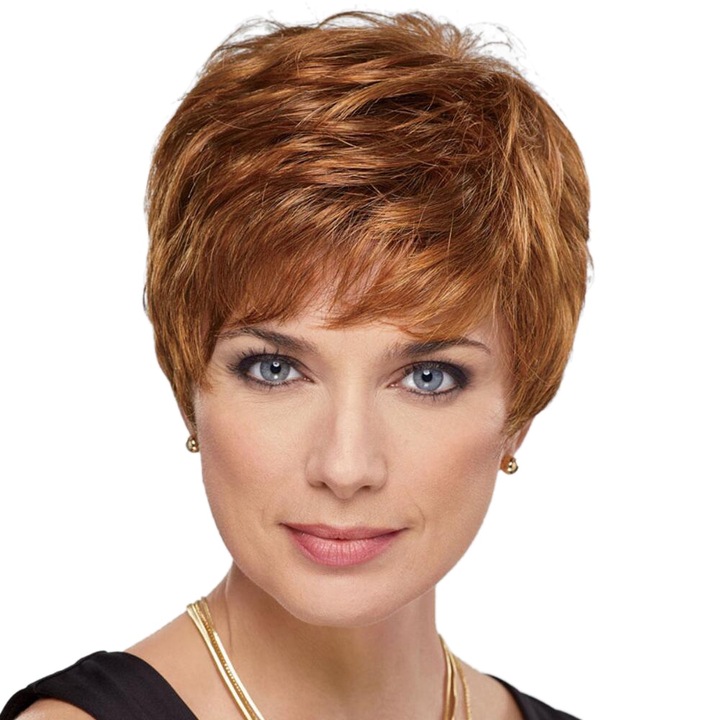 Peruca pentru femei, MOGU, pixie scurt, rosu