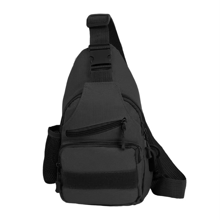 Hátizsák- táska utazáshoz, túrázáshoz, sportoláshoz hát és mellkas, USB-vel, fekete