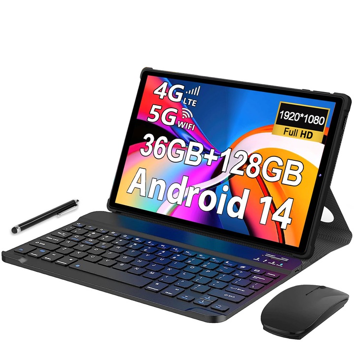 Таблет 10.1" MAGCH M820, Octa-Core, 36(12+24)GB RAM, 128GB ROM, Android 14.0, 4G LTE/5G WIFI, 1920*1200, 8000mAh, 13MP+8MP, Черен