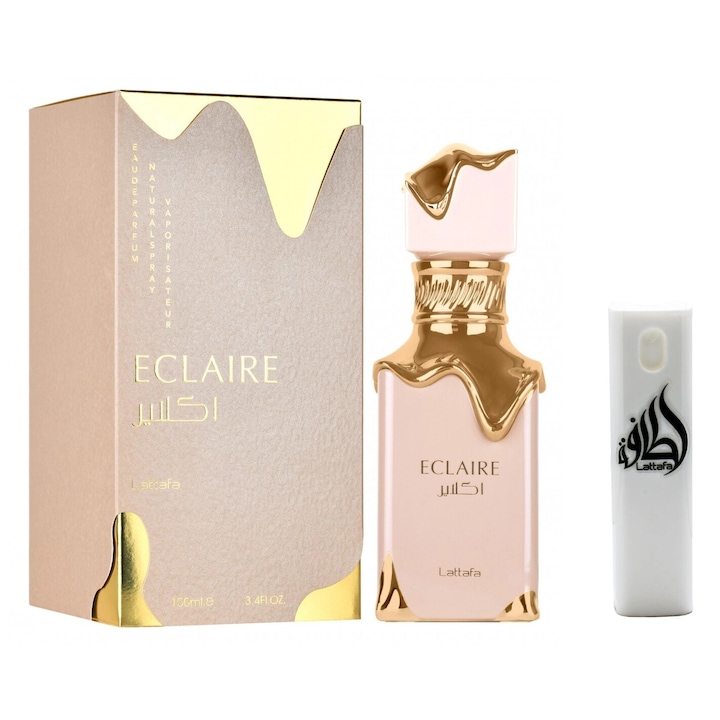 Комплект парфюмна вода Lattafa Eclaire, За жени, 100 мл, С комплект за многократно пълнене 10 мл